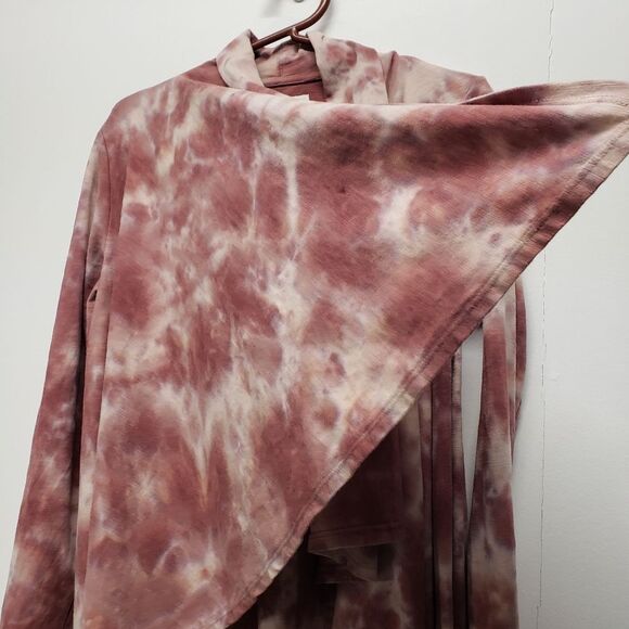 Knox Rose Muave Pink Tie Dye Drape Cardigan Sweater Open Front Small Hippie - Picture 3 of 13
